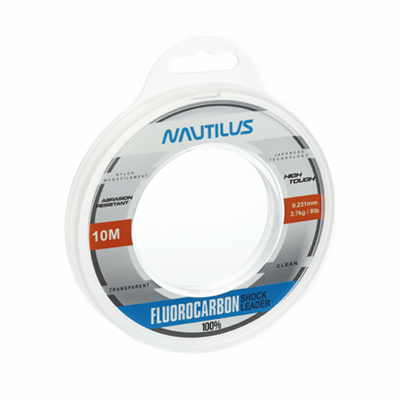 Леска Nautilus Fluorocarbon Shock leader 100% 0,231мм.,3,7кг, 10м.clean NEW