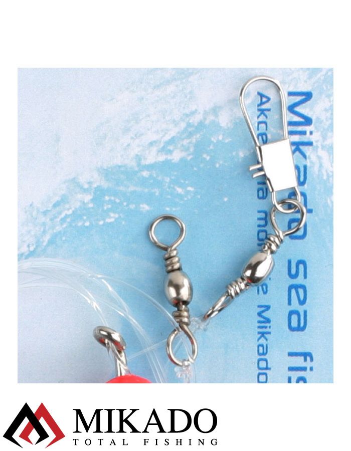 Морская оснастка Mikado PILK TWIST RIG 7.5см, крючок № 6/0 (RED/BLACK)