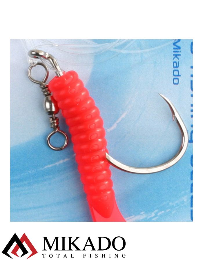 Морская оснастка Mikado PILK TWIST RIG 7.5см, крючок № 6/0 (RED)