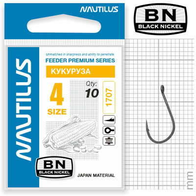 Крючок Nautilus Feeder кукуруза 1707BN  № 4
