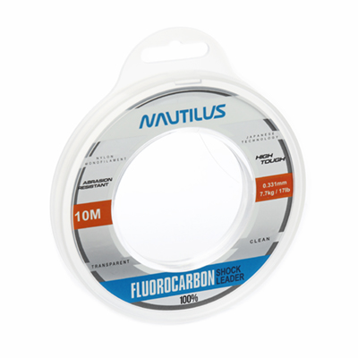 Леска Nautilus Fluorocarbon Shock leader 100% 0,331мм.,7,7кг, 10м.clean NEW