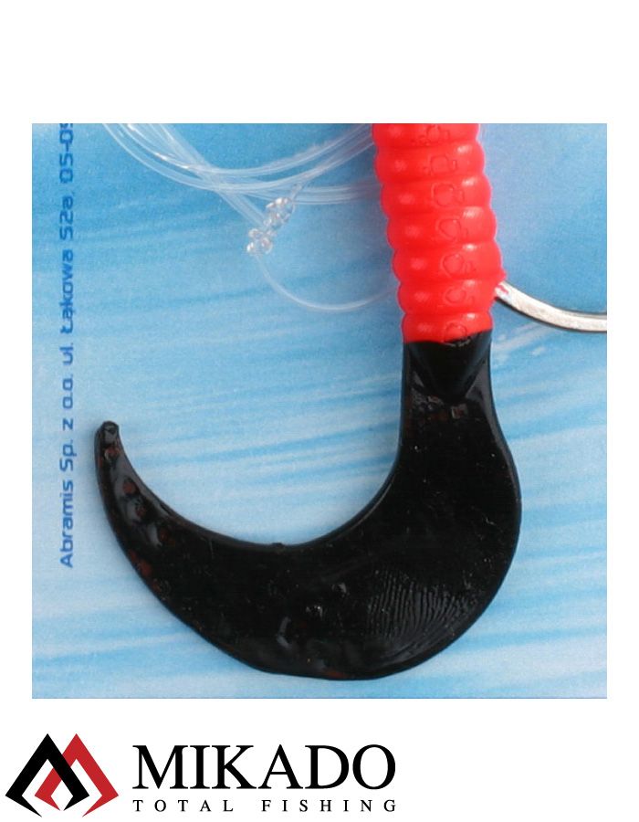 Морская оснастка Mikado PILK TWIST RIG 7.5см, крючок № 6/0 (RED/BLACK)