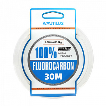Леска Nautilus Fluorocarbon 100% 0,570мм.,15,9кг, 30м.clean NEW